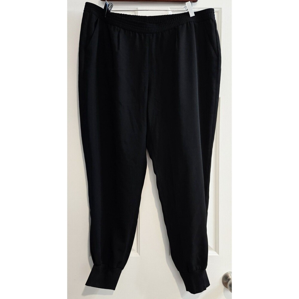 Chico's Black Label Ankle Pants Womens 2 Size Large Elastic Pull-on Crepe Jogger